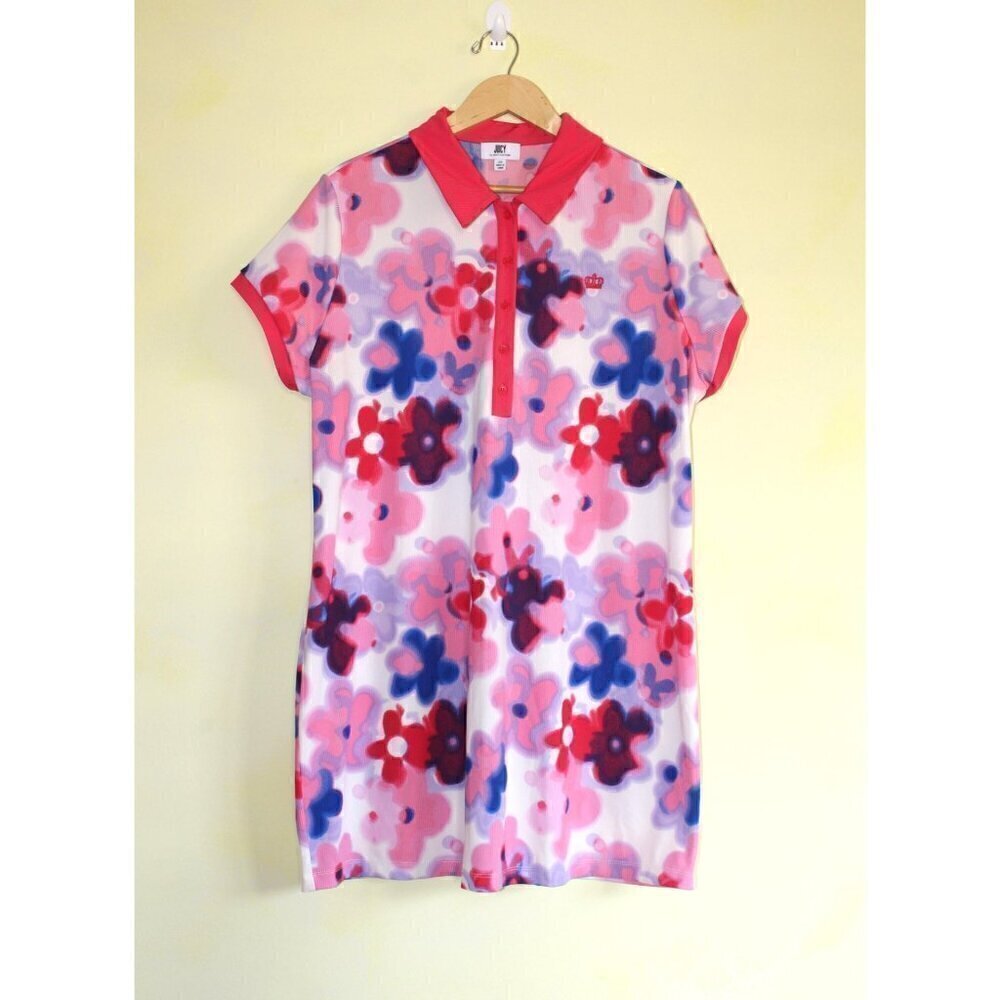 Juicy Couture Athleisure Floral print Mini Dress Size 2X short sleeves colorful